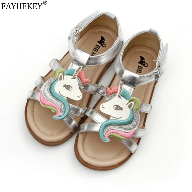 Unicorn Sandals Slippers Open-Toed Shoes Kids Beach-Jelly Baby Little-Girls Summer Infant