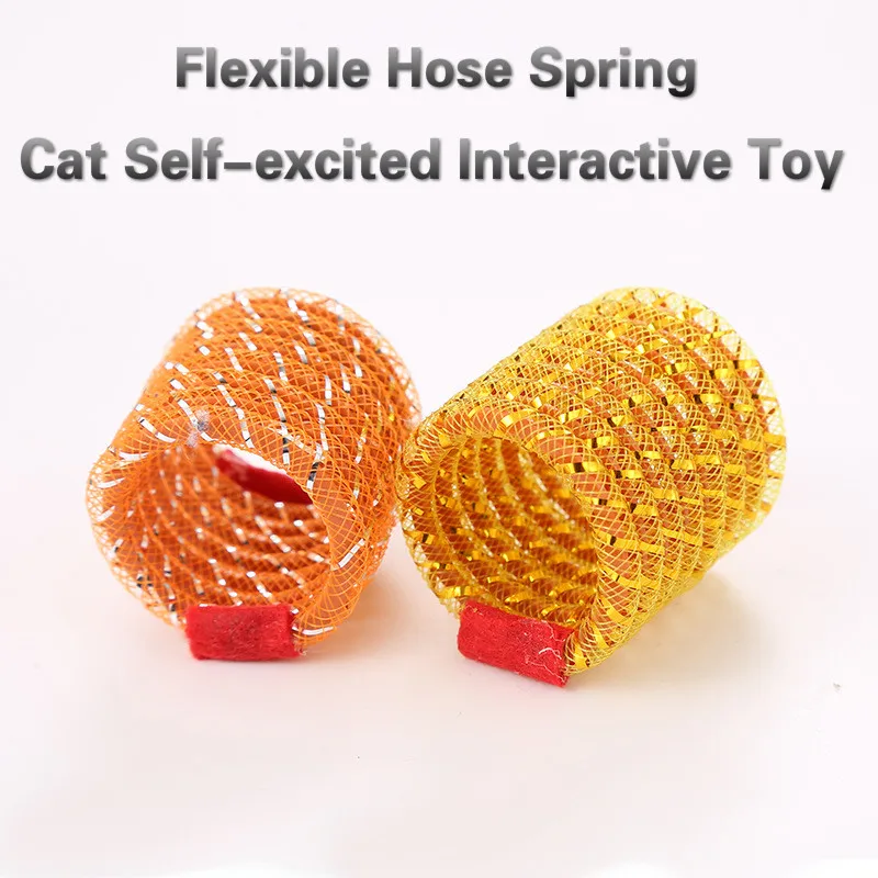 Hot!!! Flexible Hose Spring Plastic Cat Self-excited Interactive Toy Eco-friendly Non-Toxic Color Spring Household Pet Supplies