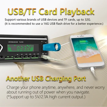 

FM 87.5~108MHZ 60W 12V Car MP3 Player Bluetooth 4.0 Hands-free Card Reader FM Radio Colorful Lights Replacement Accessories