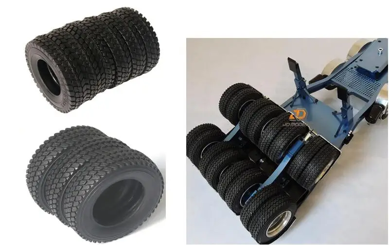 

1.7inch 21x75/86mm Tractor JDM Drage Trailer Tires Tamiya Semi Truck KING HAULER 56301 1/14 RC TRACTOR MAN TGX TGS R620 R470 V8