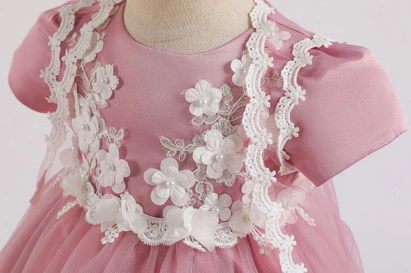 Winter Christmas Dress Elegant Toddler Baby Girl Birthday Dress For Girl Clothing Long Sleeve Lace Bow Princess Dress Party