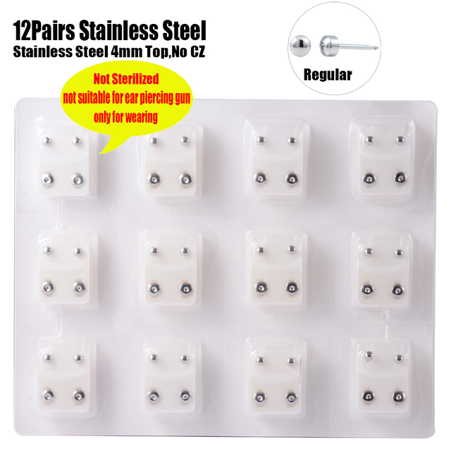 Stainless Steel Gold Color&Silver Color Full Moon Piercing Ear Cartilage Tragus Stud Jewelry Earring(Not for use in Gun)