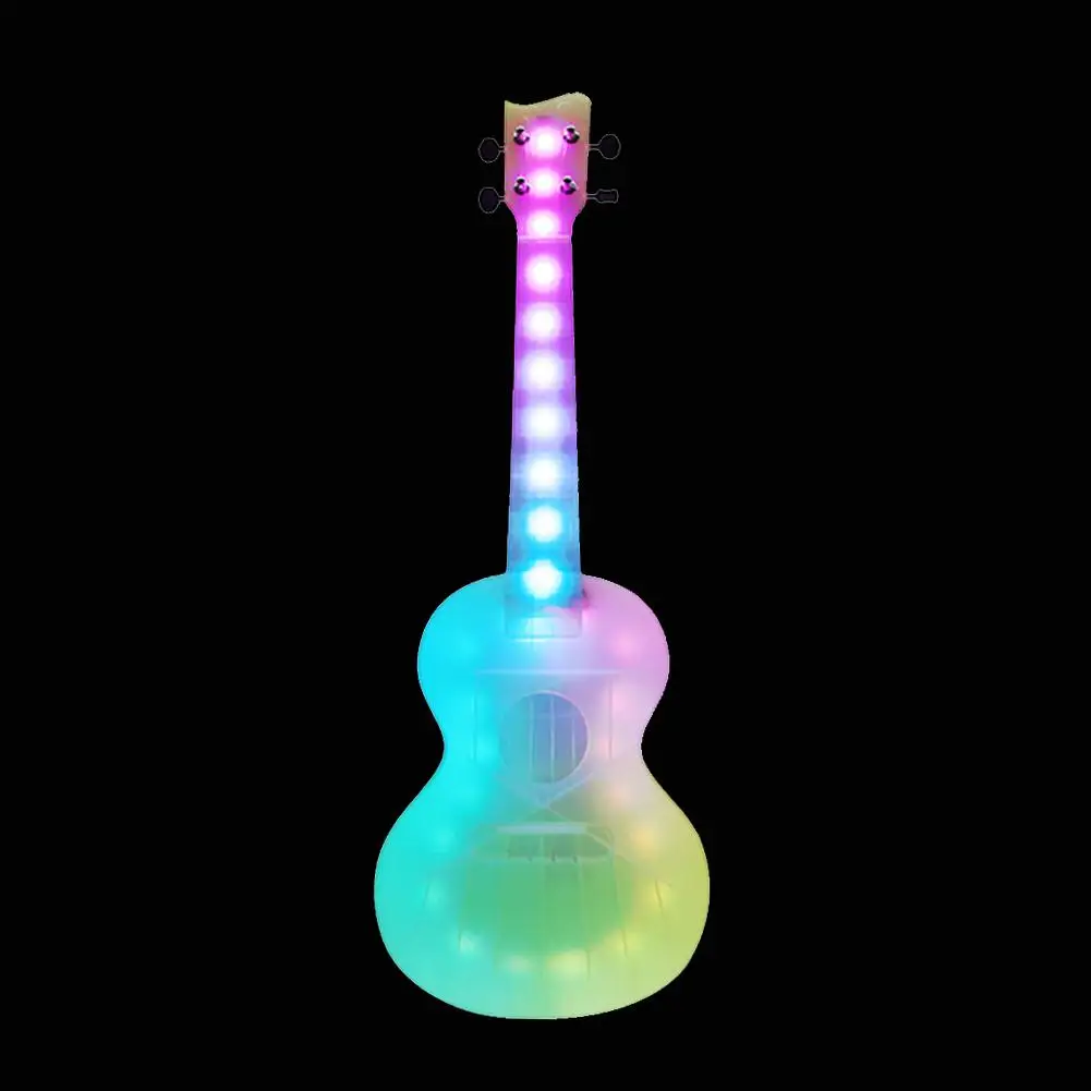 Горячая гавайская гитара 23 дюймов световой миниатюрная гитара укулеле концерт обесцвеченными Смарт укулеле дорожная миниатюрная гитара укулеле-анти-сломаны Поликарбонат миниатюрная гитара укулеле с сумкой в комплекте