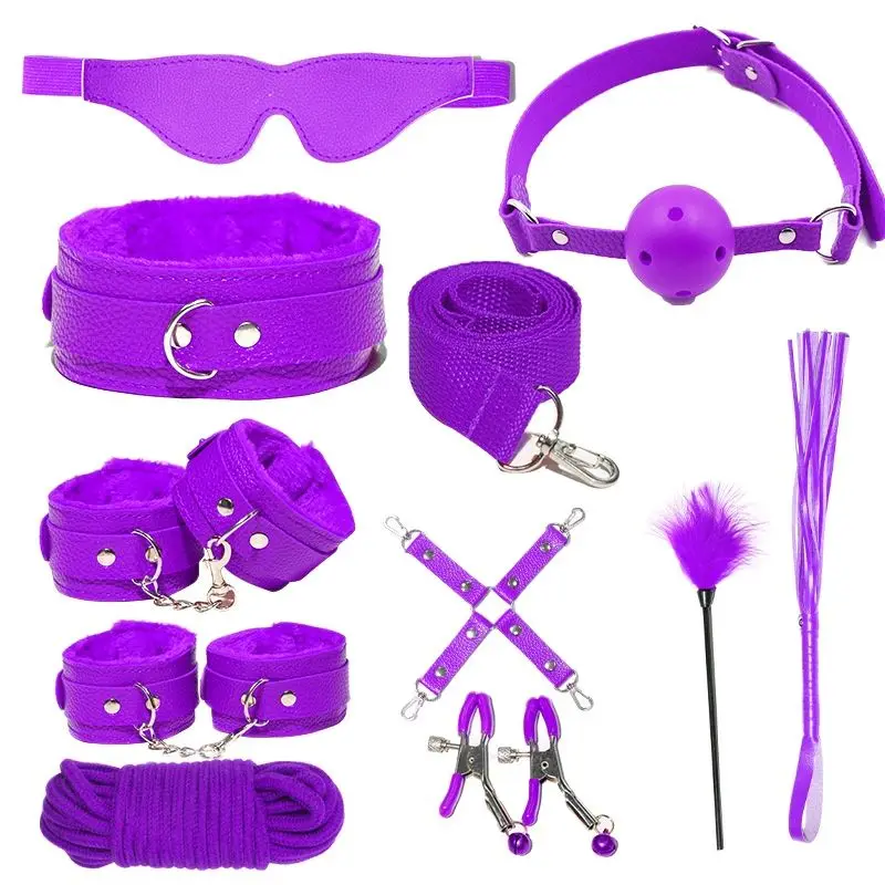 

Jiuai Plush ten piece set fun SM binding adult products multiple sex binding sets husband and wife alternative toys