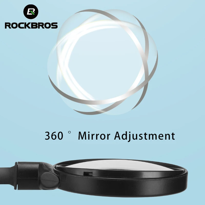 ROCKBROS Велосипедное Зеркало HD акриловая минутная поверхность 360 Угол регулируемый Электрический мото мопед велосипед зеркало заднего вида для велосипеда аксессуары