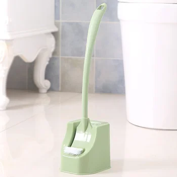 

Cleaning Brush Toilet Long Handle Corner Portable With Base Bathroom PP Scrub Bent Double Sided