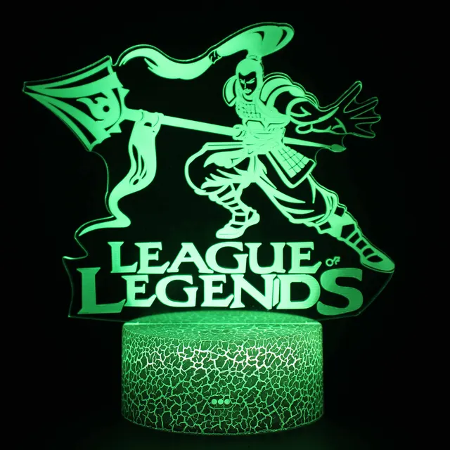 Game League of Legends LoL Heros Night Light Unforgiven Yasuo Figure Setup Gaming Decor Gift For