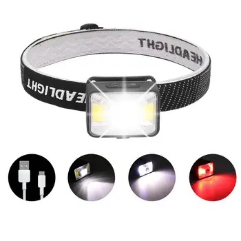 

XPE+COB LED Headlamp Torch Lamp USB Rechargeable 5 Modes Adjustable Headlamp for Outdoor Camping Cycling Fishing Flashlight
