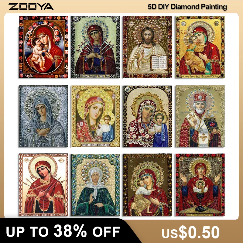 

ZOOYA DIY 5D Religion Diamond Painting Icons Diamond Embroidery Icons Full Set Sale New Diamond Mosaic Icons Free Shipping 6Zj01