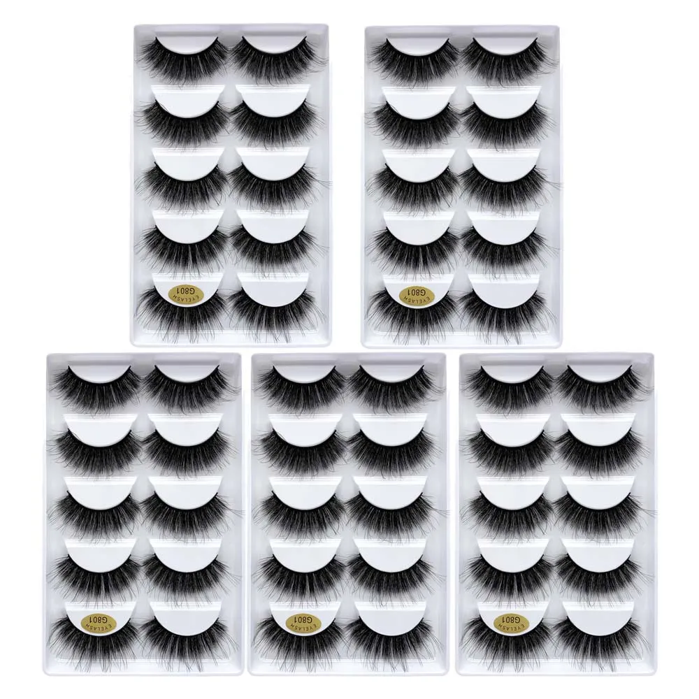 G801(25pairs) 25 пар 3D норковые ресницы оптом натуральные длинные накладные иммитация натуральных ресниц Макияж Поддельные Наращивание ресниц макияж инструменты для красоты - Цвет: G801(25pairs)