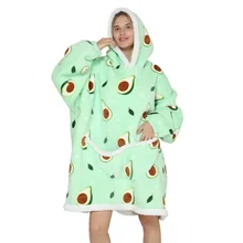 Couverture Sherpa à capuche surdimensionnée pour adultes, hommes, femmes, enfants, Super doux, chaud et confortable, avec poche 