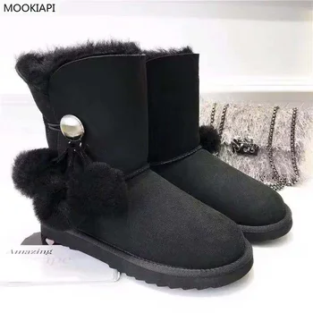 

Australia's top quality snow boots in 2019, real sheepskin, natural wool, medium-sized women's shoes, free delivery, four colors