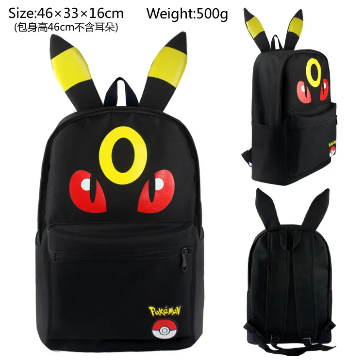 Pocket Monster Pokemon Umbreon eevee Leafeon Sylveon, рюкзак в форме уха, мультяшная Холщовая Сумка на плечо, 14 стилей