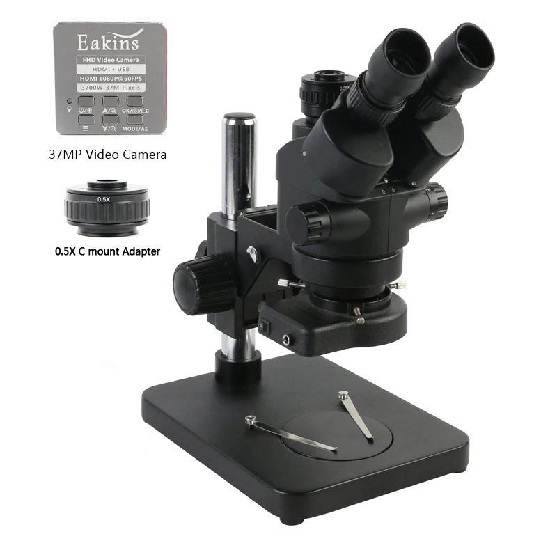 3.5X 7X 45X 90X симульно-фокусная стерео микроскоп тринокулярный микроскоп+ 37MP 1080P HDMI USB видео Камера для пайка ПХД - Цвет: 7-45x
