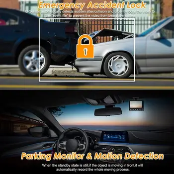 

Portable Driving Recorder Three Lens 4Inch Loop Recording Parking Monitor Car Camera Durable 1080P HD Dash Cam