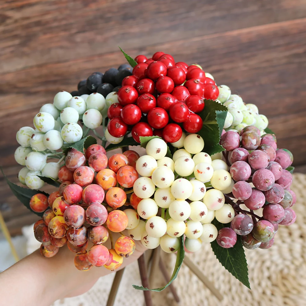 

1PC DIY Fake Fruit Artificial Berries Pomegranate Blueberry Bouquet Stamen Christmas Decorative DIY Home Decorative