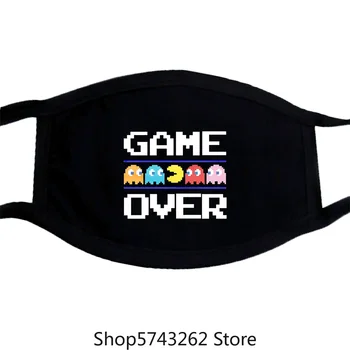 

Pac Man Game Over Classic Pacman Namco Arcade Game Black Mens Mask Washable Reusable Mask with