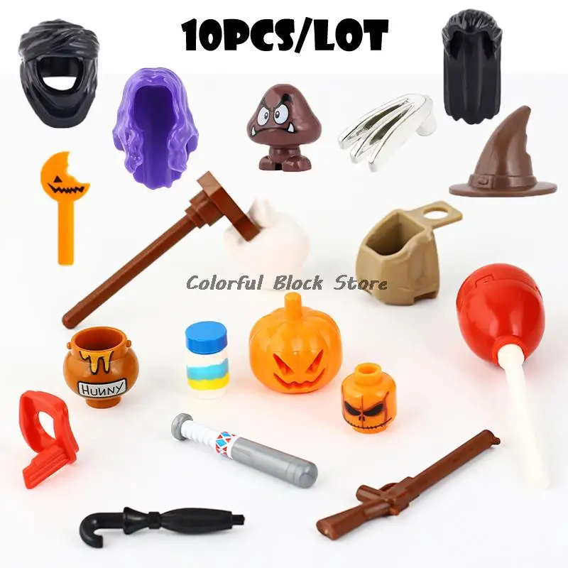 10pcs/lot MOC Animation Movie Cartoon Cute Action Figures Building Blocks Accessories Small Props Toys Creative Children Gifts