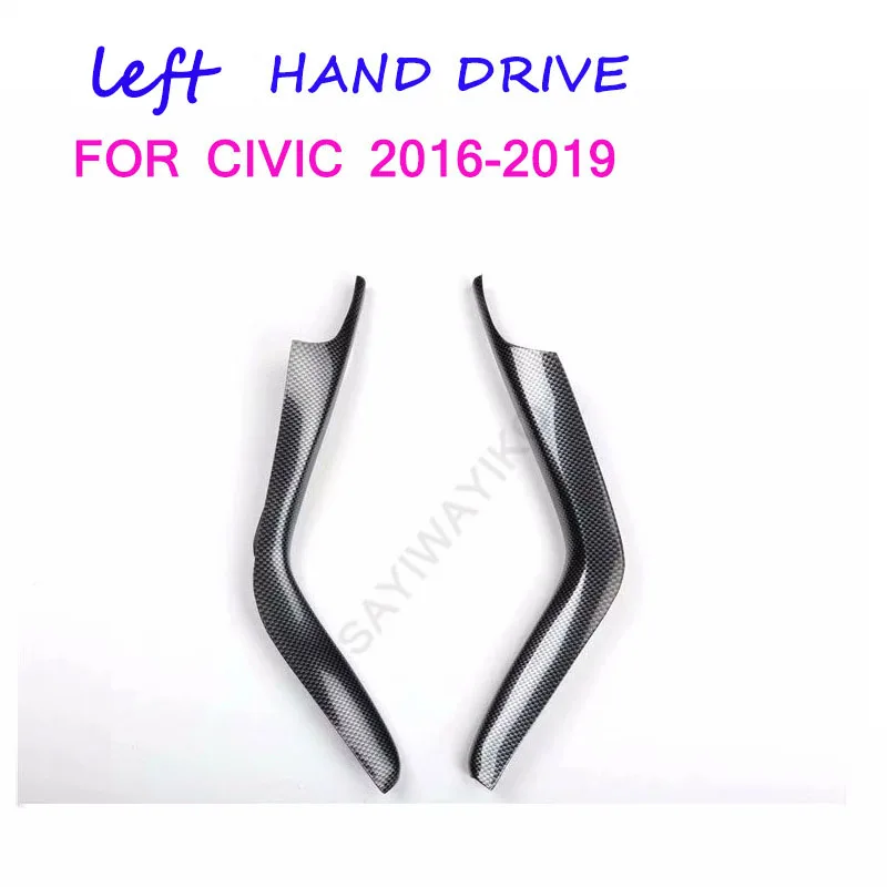 left hand drive LHD Fit For Honda Civic 10th Sedan Coupe 2016-2019 Carbon Fiber Interior gear panel Cover Trim | Автомобили и