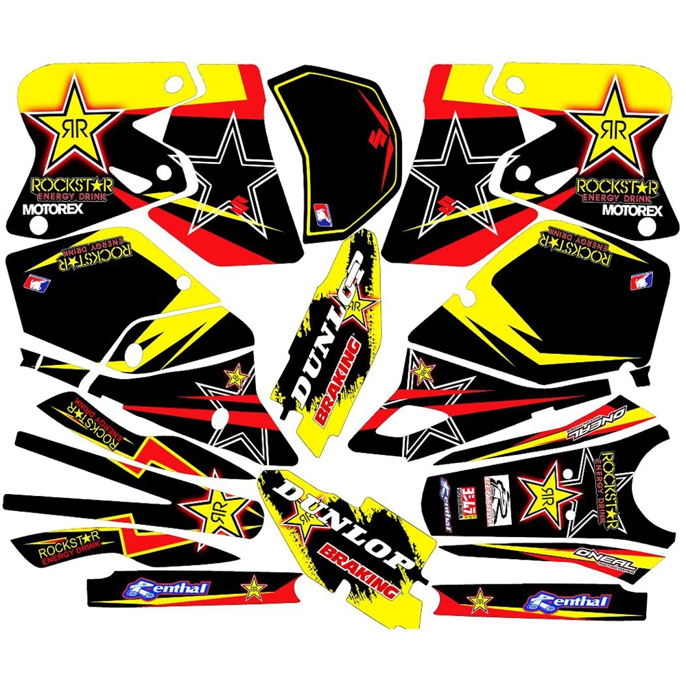 

New Full Graphics Decals Stickers Custom Number Name 3M Bright Stickers Waterproof For Suzuki DRZ400SM