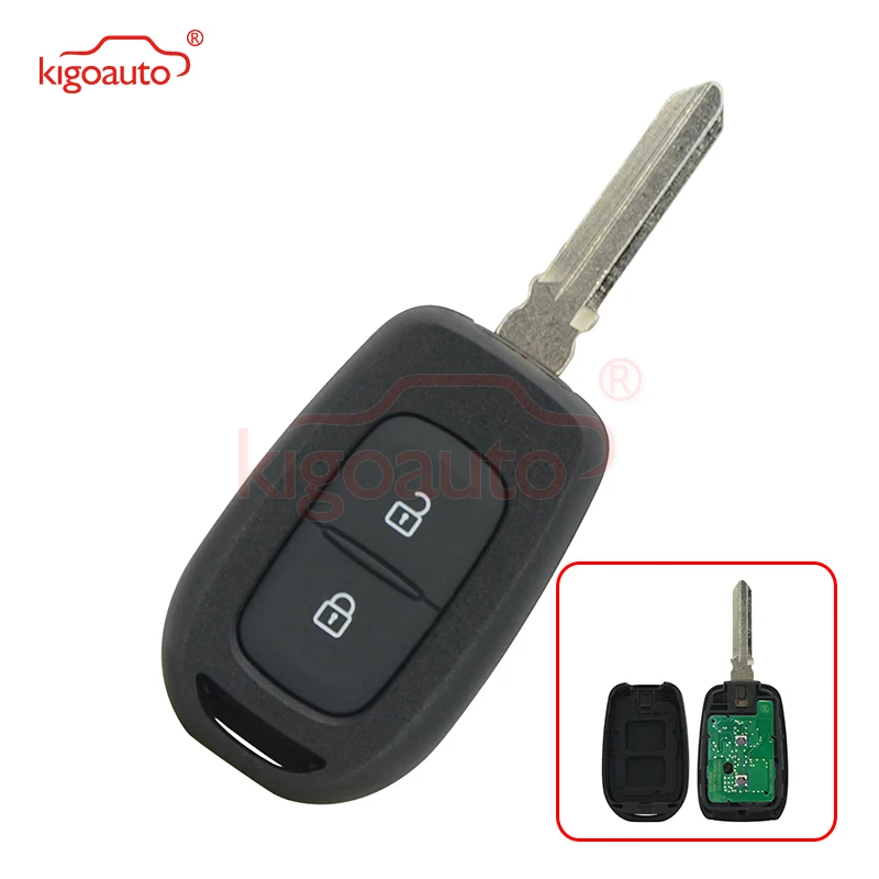 Kigoauto Remote Key 2 Button 433Mhz FSK Hitag AES-4A Chip For Renault Duster Kwid Sandero Logan 2013 - 2018