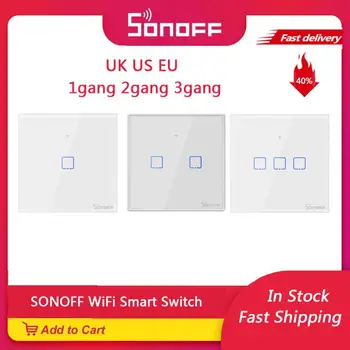 

SONOFF T0 WiFi EWeLink Smart Switches 1 2 3 gang Divided Into Smart Home EU UK US Works With Amazon Alexa Google Assistant