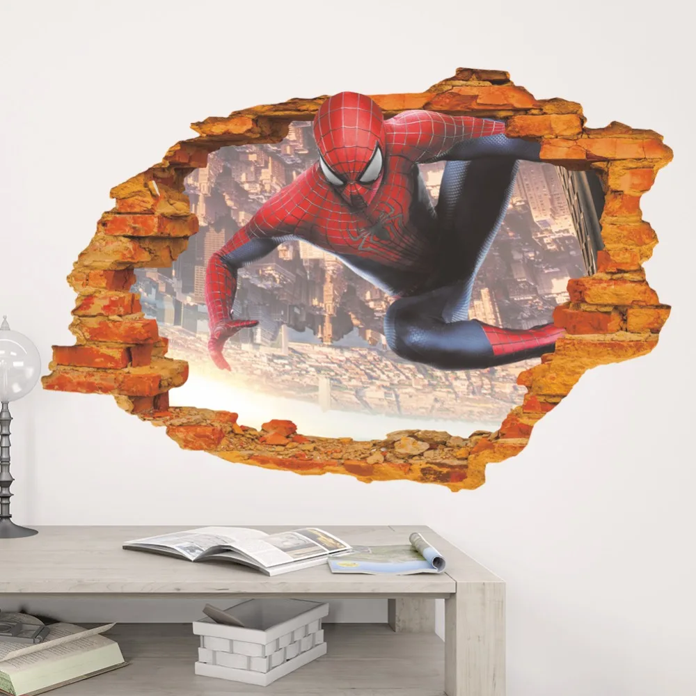 Наклейка на стену в виде супергероя из мультфильма Marvel | Дом и сад
