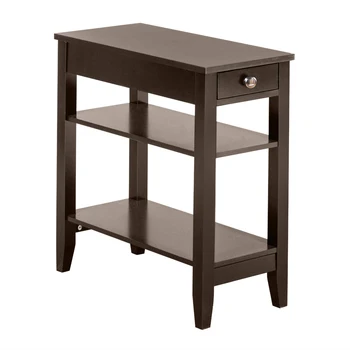 

Two Layers of Bedside Table Nightstand with Drawers Brown Classical bedroom