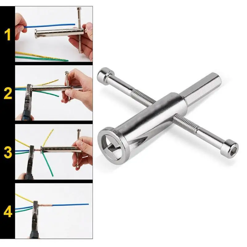 

Automatic Wire Stripper And Twisting Tool Hexagonn Electrician Doubling Wire Connector Terminal Block Universal Type Head Winder