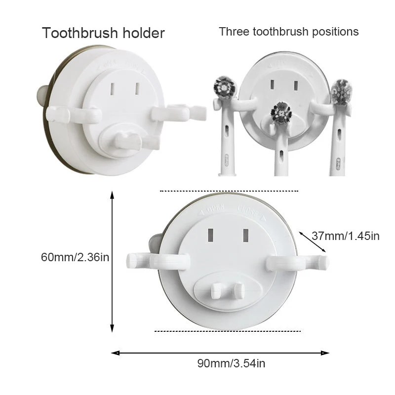 Держатель для электрической зубной щетки, органайзер для бритвы, крючки на присоске для ванной, настенное крепление, подставка для зубной щетки, держатель, экономия пространства