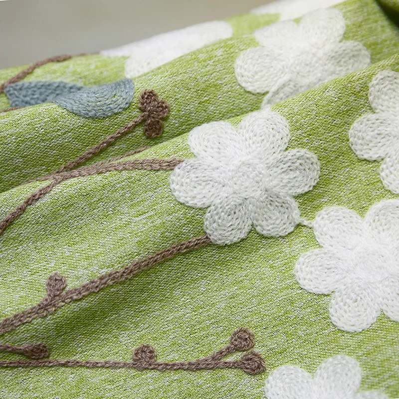 Индивидуальные затемненные занавески s для спальни гостиной зеленые занавески с вышивкой цветок скандинавские белые прозрачные Занавески Роскошные
