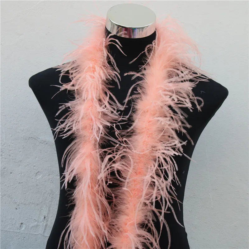 1pcs/lot Champagne Ostrich Feather Boa 2 Layer Celebration Accessories