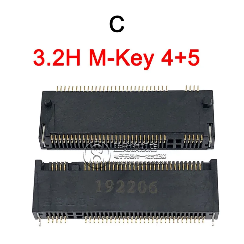 2pcs Connector 67P A E M KEY NGFF interface socket SSD socket