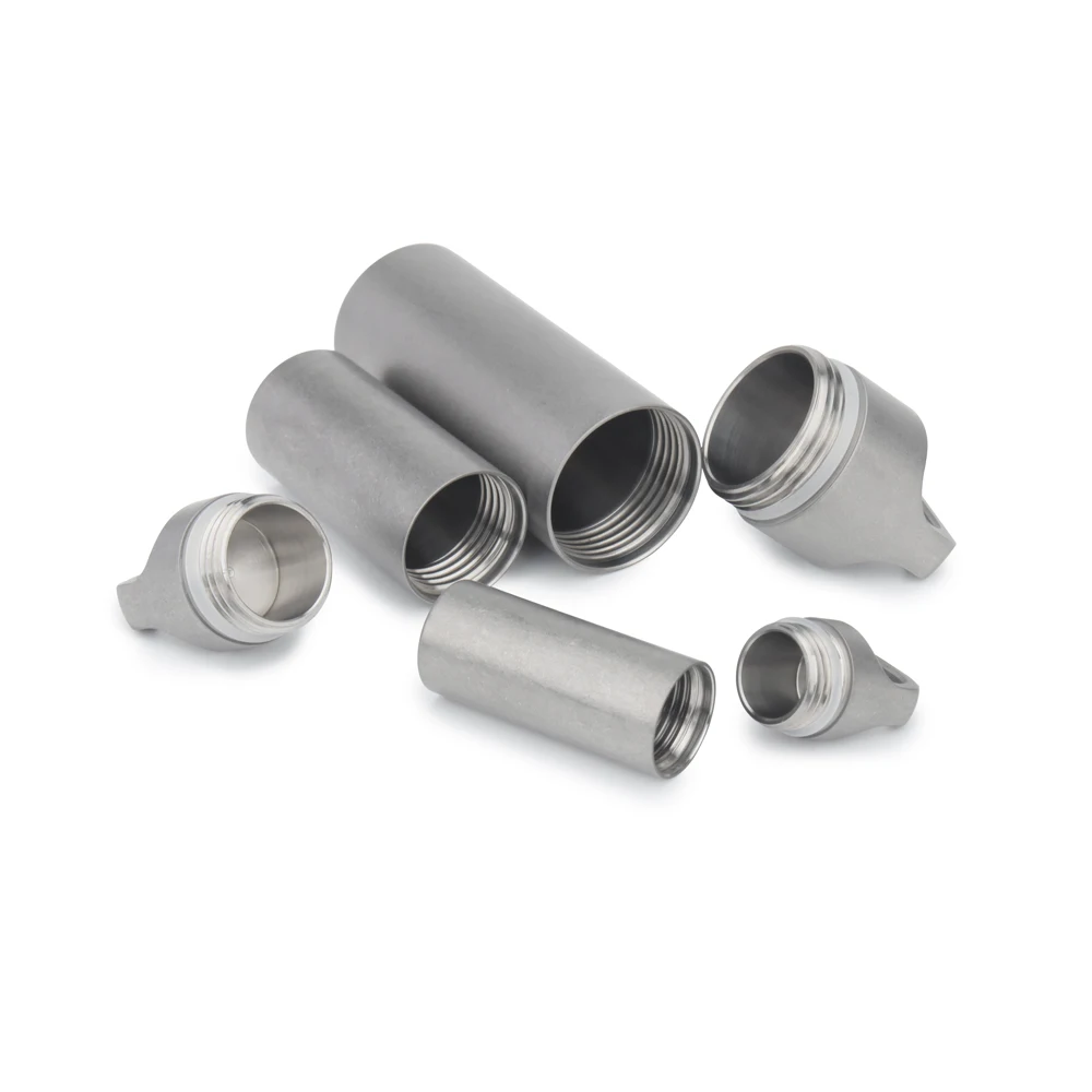 Gray titanium alloy waterproof bottles canister bottle outdoor camping EDC tool waterproof bottle
