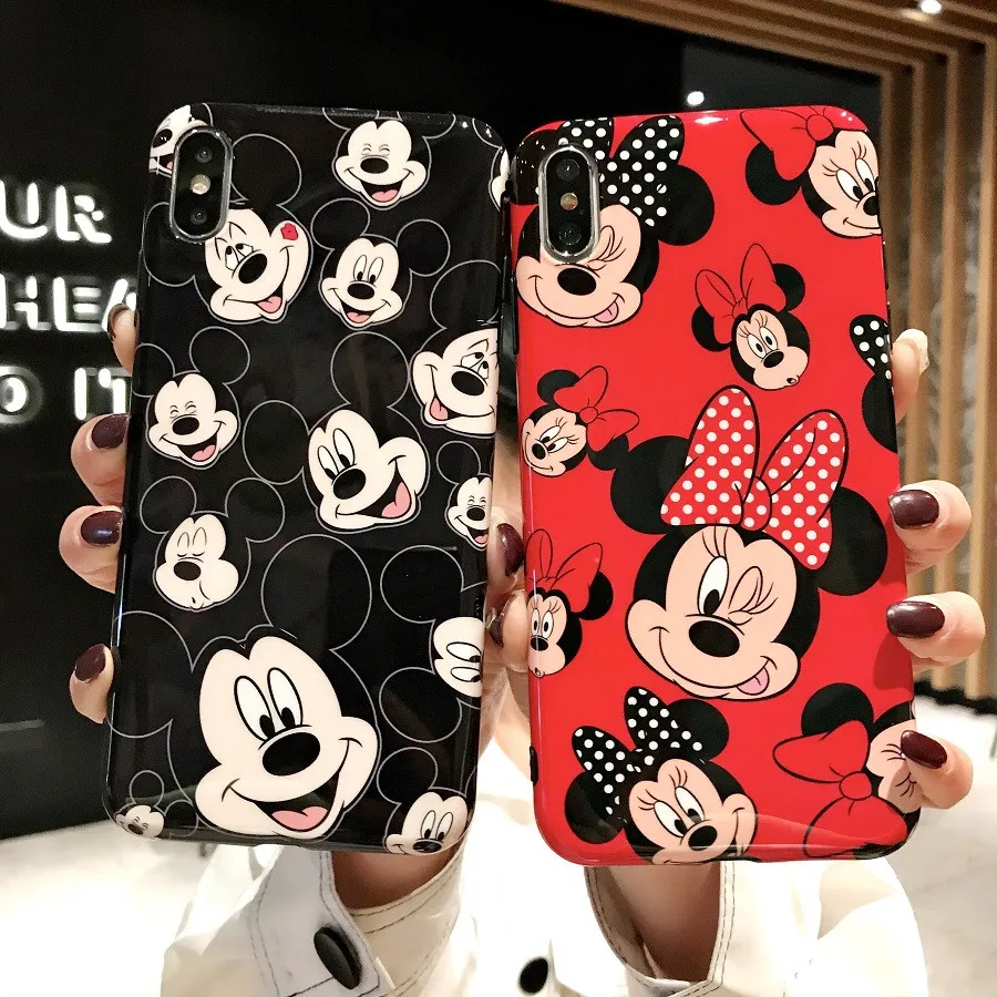 

Smooth Cartoon Mouse Case For iPhone 6 6s 7 8Plus Soft Comfortable TPU Anti-shock Shell Coque For iPhone X XR XSMAX 11 Pro Max