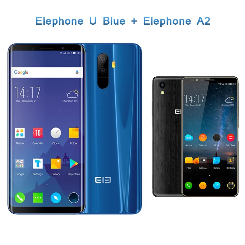 With Elephone A2 Elephone U ram 6 ГБ rom 128G мобильный телефон с функцией распознавания лица Android 7,1 MT6763 Восьмиядерный 5,9" 13 МП Двойная Задняя камера 4G LTE смартфон - Цвет: With Elephone A2