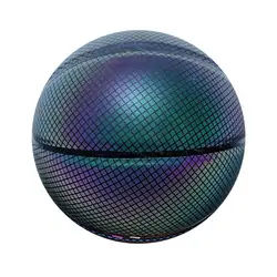 Holographic Glowing Basketball - Glow In The Dark Basketballs Reflective Luminous Basketball - Adult Or Kids Basketball Gift Fo
