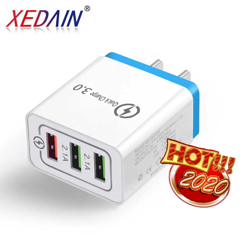 Зарядное устройство USB с 3-портовым разъемом для быстрой зарядки EU/US зарядное устройство для Samsung iPhone XiaoMi Huawei настенное Универсальное зарядн... Зарядное устройство USB с 3-портовым разъемом для быстрой зарядки EU/US зарядное устройство для Samsung iPhone XiaoMi Huawei настенное Универсальное зарядн...