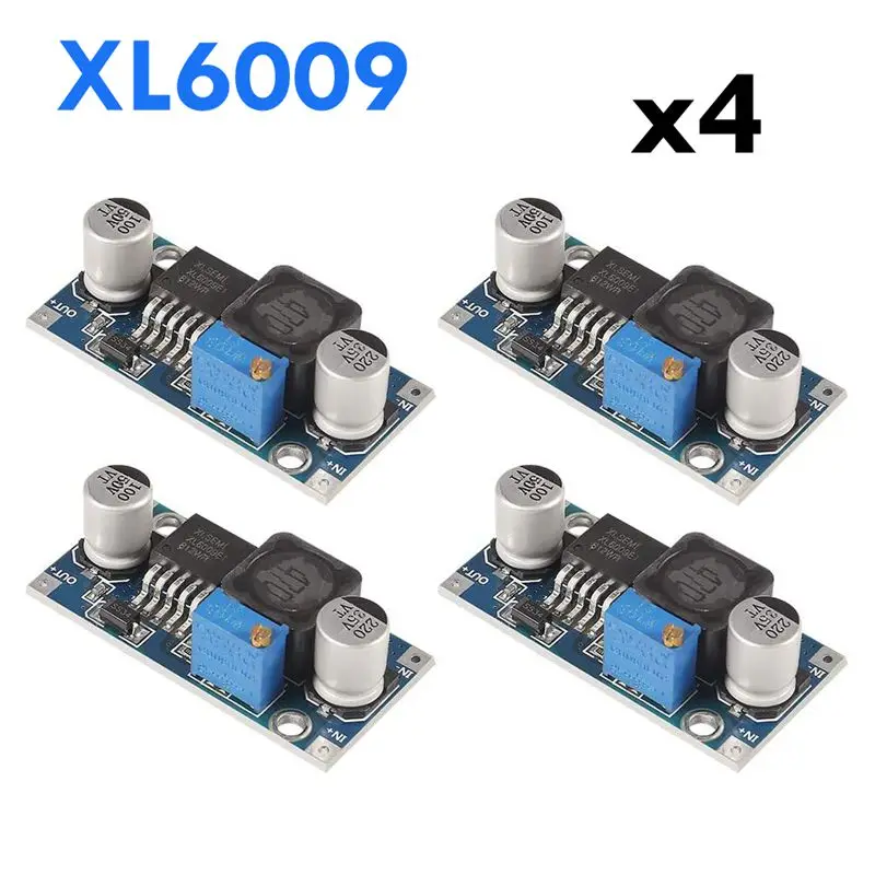 4Pcs Xl6009 Dc-Dc 3-30V A 5-35V Step-Up Trasformatore Tensione Di Uscita Convertitore Di Potenza Circuito Regolabile Modulo Boost 400Khz
