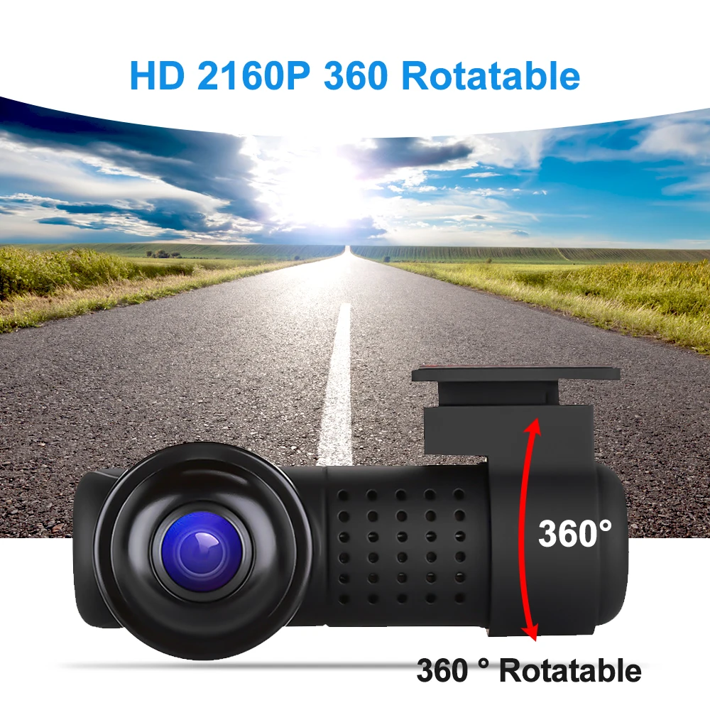 Τηλέφωνο DVR αυτοκινήτου Κινητό WiFi Connect Dashcam 4K 2160P HD 360° Πανόραμα Sony IMX326 Dual Lens 24H Parking Monitoring Video Recording_voghion.com