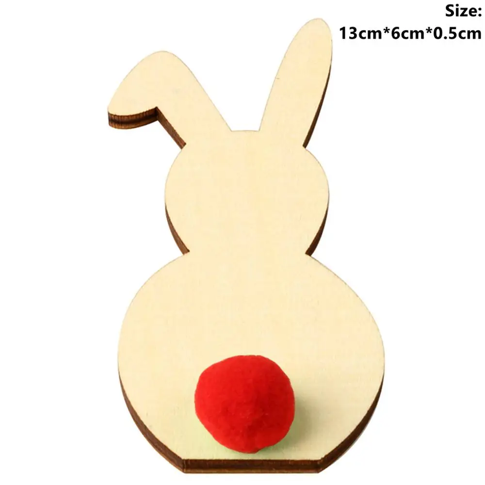Taoup деревянный кролик ремесло Пасха в форме яйца счастливый Пасхальный кролик вечерние украшения полый чип лоток ручной работы пасхальный декор яйцо DIY - Цвет: Rabbit Ornament 5