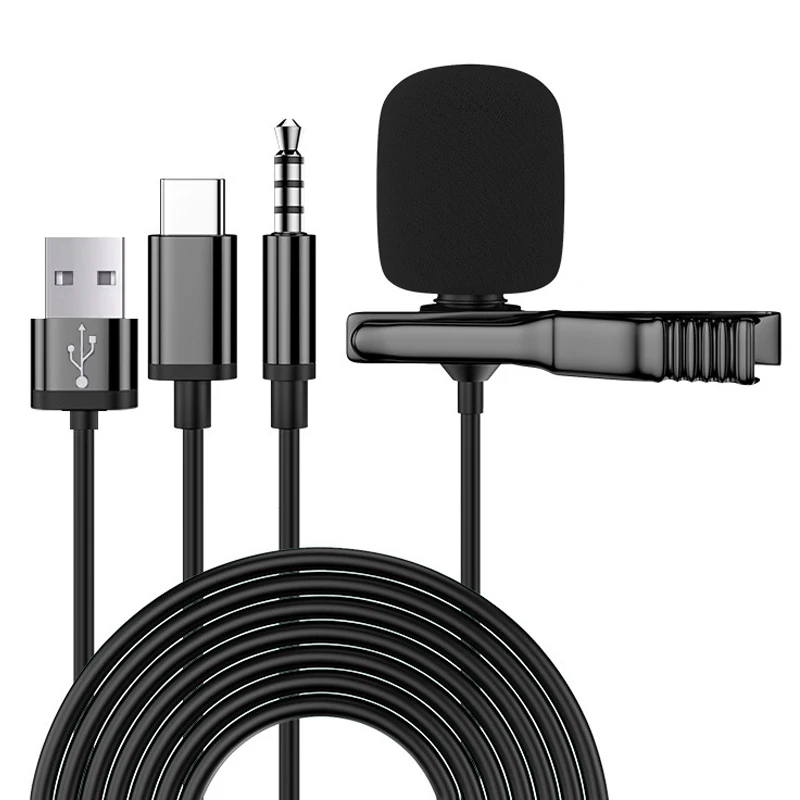 Портативный мини-микрофон 3 5 мм для телефона петличный конденсаторный USB
