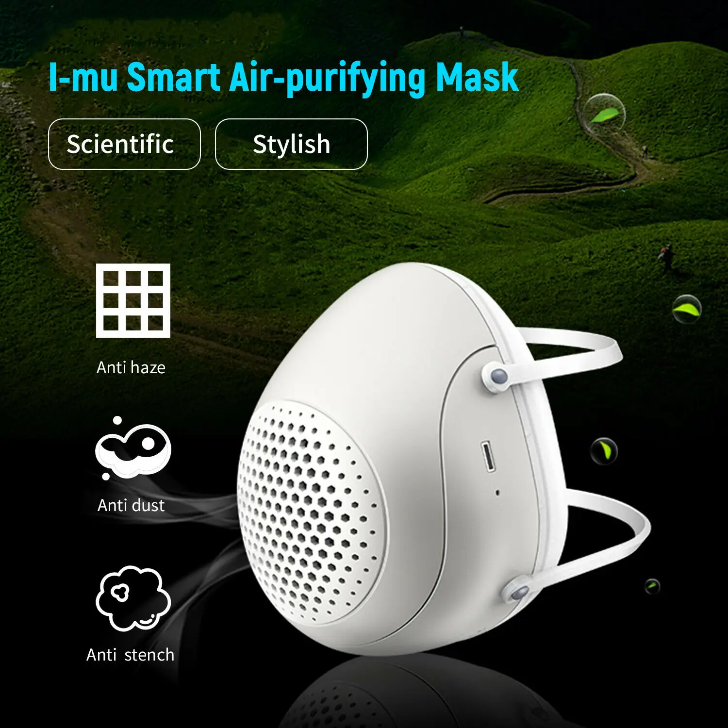 

Electric Mask Respirator Dust Mask with Activated Carbon Filter Replacements Half Face Dust Respirator Air Purifying Mask(Adult)