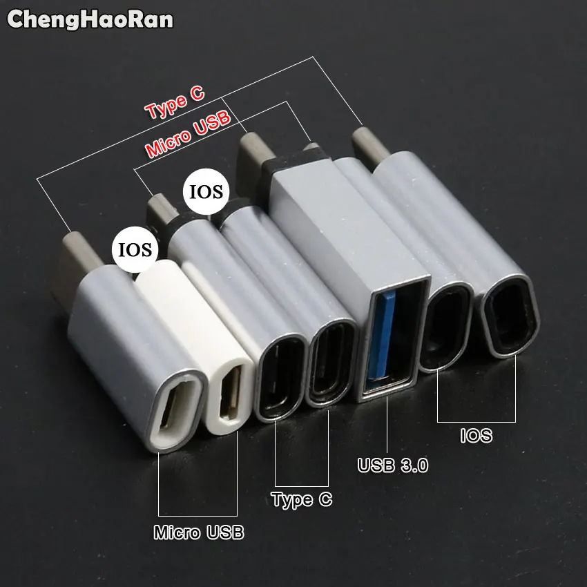 ChengHaoRan Micro USB-type C адаптер IOS разъем для Xiaomi huawei samsung S8 type C USB 3,0 USB-C адаптер для мобильного телефона