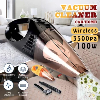 

100W 3200Pa Strong Suction Cordless Car Vacuum Cleaner with Nozzle Portable Mini Car Home Vacuum Cleaner Sweeper Dust Collector
