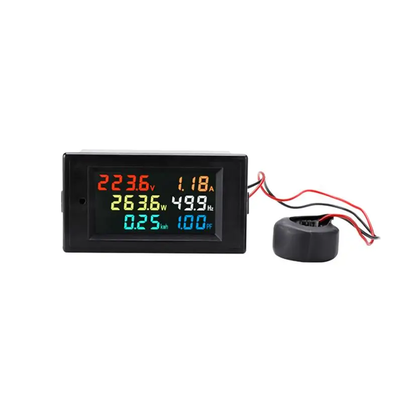 

AC Digital Voltage Meters Voltmeter Ammeter Dual Display 80-300V LCD Current Power Frequency Factor 100A Display Instrument