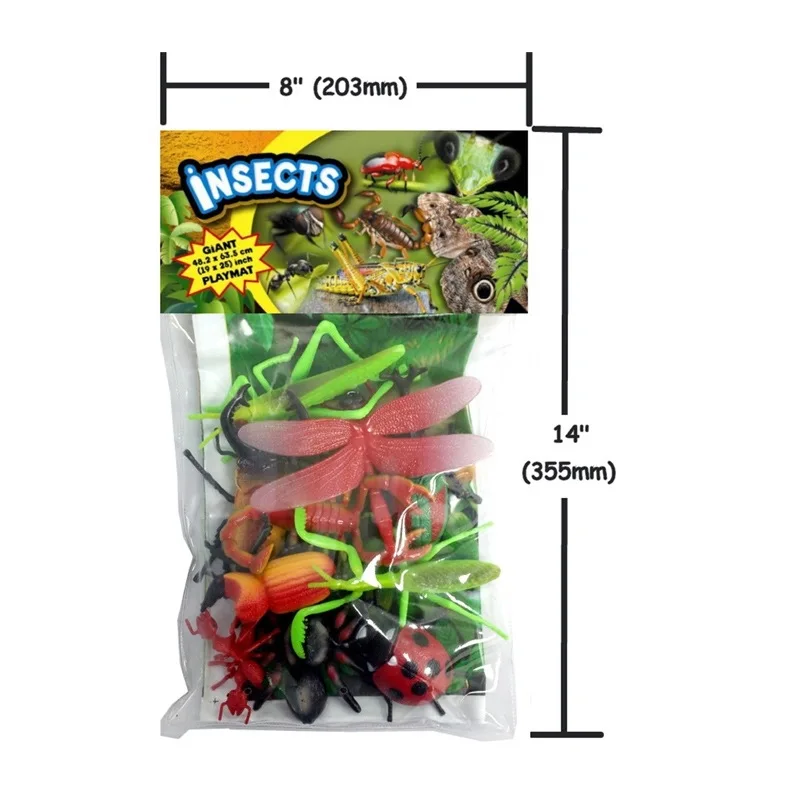 

12-PVC Plastic Model Spider Scorpion Centipede Bed Bugs Beetle Crickets Bees Insect Model Toy Animals
