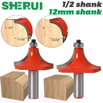

1PC12mm Shank 1/2MM SHANK Round Over Edging Router Bit - 25/32",11/16" Radius Straight end mill trimmer cleaning flush trim corn