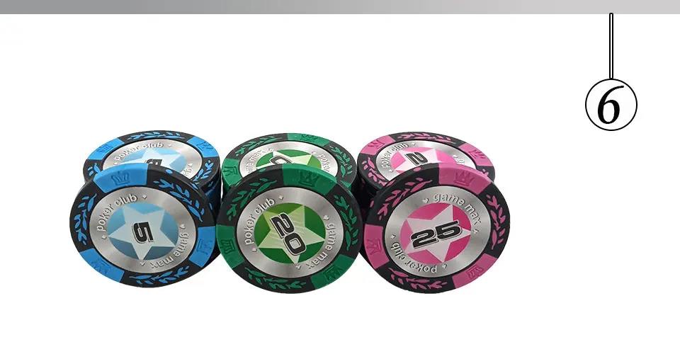 Easytoday 25Pcsset Upscale Poker Chips Set Clay Embedded iron Baccarat Texas Hold'em Professional Poker Chip Pokerstars (6)