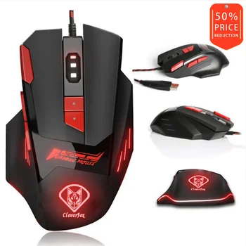 

Clever fox 8D new USB wired 7-speed variable-speed photoelectric gaming mouse with gorgeous colorful breathing lights HM-05